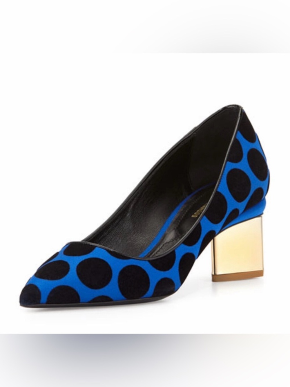 Nicholas Kirkwood Maeva Black and Blue Polka Dot Heels, size 38.5